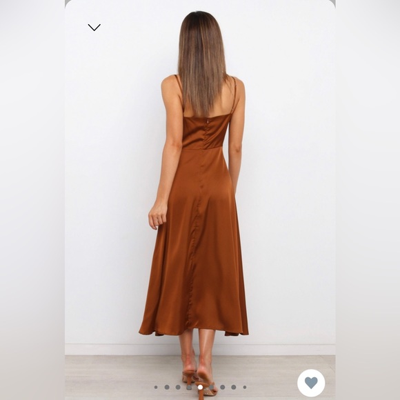 Rust color Petal and Pup midi dress. Worn once. Like new quality. - Picture 3 of 5